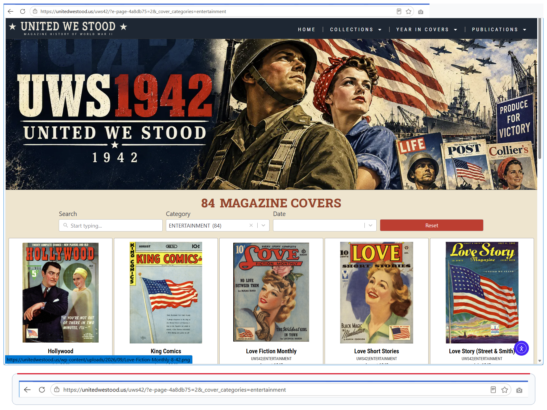 Entertainment results on page 2 with filter retained