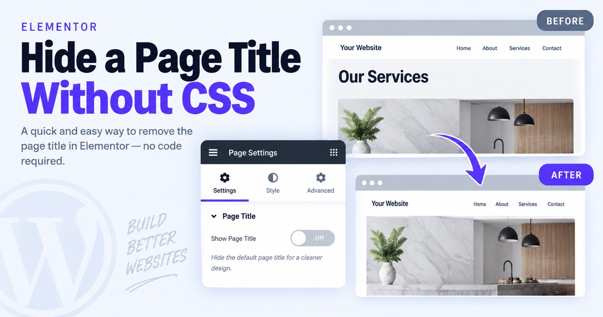 Hide a Page Title in Elementor Without CSS