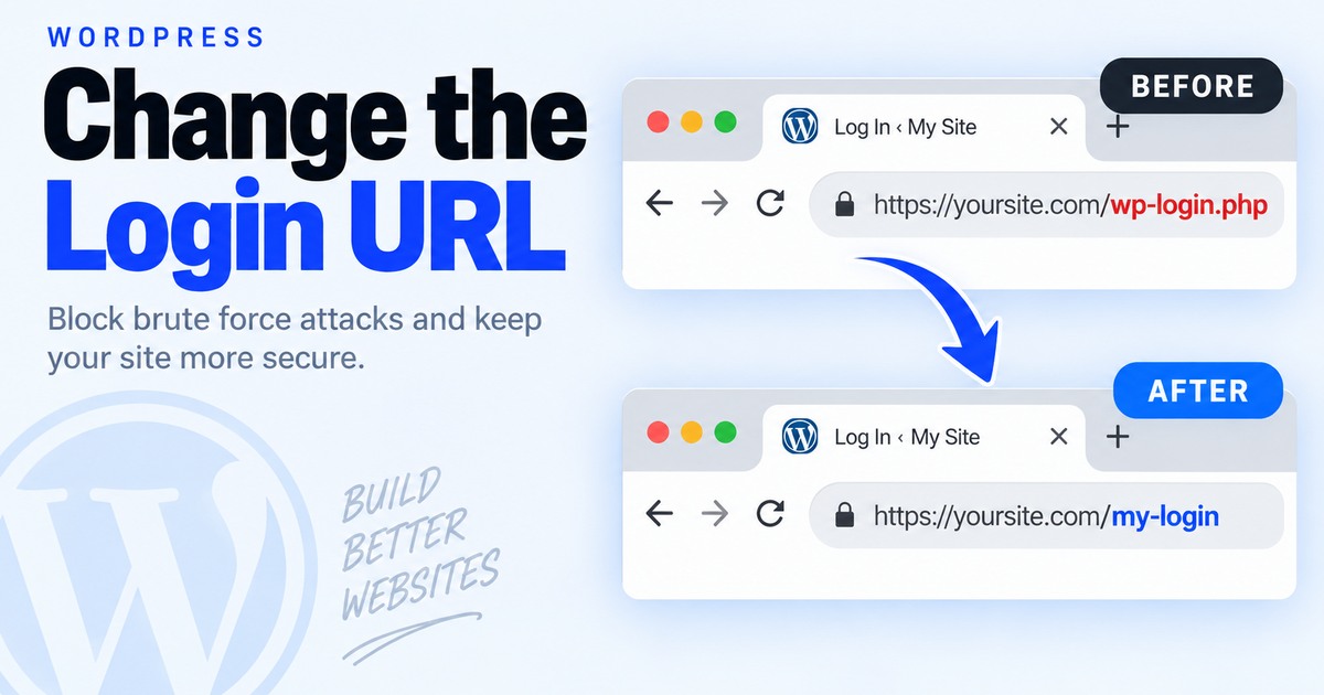 wpbn-fix-wordpress-change-login-url WordPress tutorial showing the default wp-login.php address changed to a custom login path
